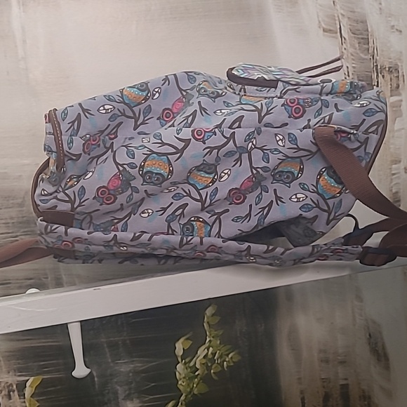 UnionBay colorful geometric fun owl full size backpack travel bag - Picture 2 of 8